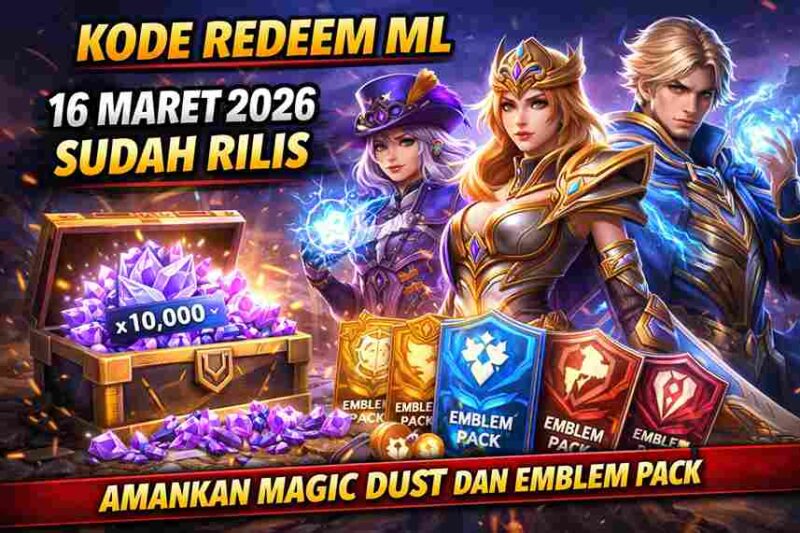 Kode Redeem ML 16 Maret 2026 Sudah Rilis, Amankan Magic Dust dan Emblem Pack (Foto: AI)
