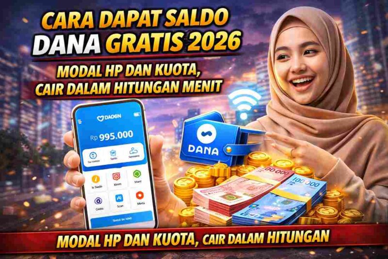 Cara Dapat Saldo DANA Gratis 2026: Modal HP dan Kuota, Cair dalam Hitungan Menit