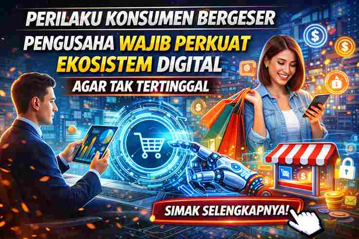 Perilaku Konsumen Bergeser, Pengusaha Wajib Perkuat Ekosistem Digital Agar Tak Tertinggal (Foto: AI)