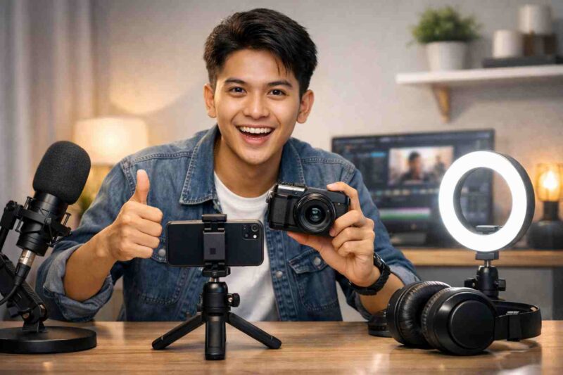 Kreator Pemula Wajib Punya: 5 Rekomendasi Gear Low Budget Hasil High Quality (Foto: AI)