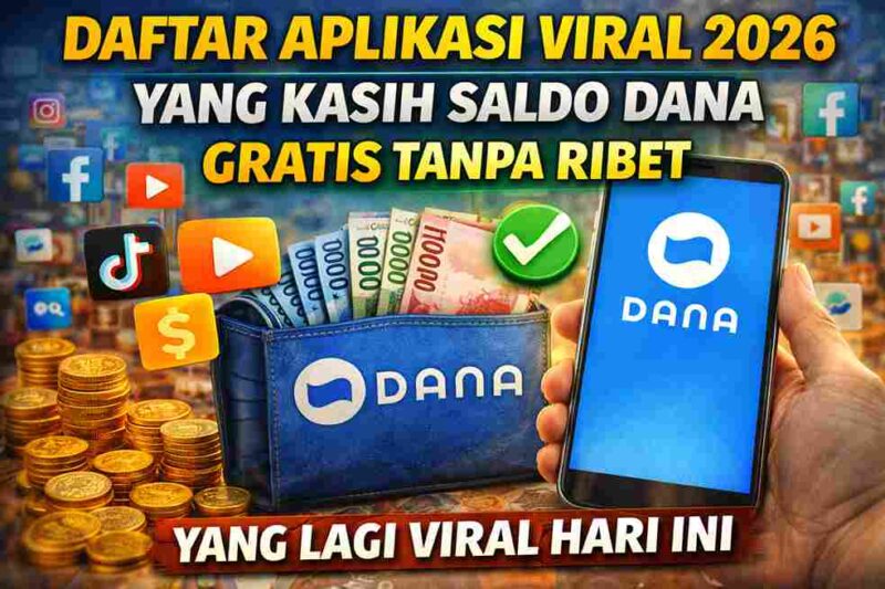 Daftar Aplikasi Viral 2026 yang Kasih Saldo DANA Gratis Tanpa Ribet