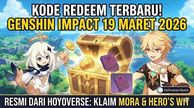 Resmi dari HoYoverse: Kode Redeem Genshin Impact 19 Maret 2026 untuk Klaim Mora dan Hero’s Wit (Foto: AI)