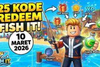 Buruan Ambil! 25 Kode Redeem Fish It Roblox 10 Maret 2026: Banjir Luck Potion dan Skin Eksklusif