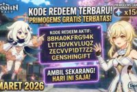 Buruan Ambil! Kode Redeem Genshin Impact 7 Maret 2026: Stok Primogems Gratis Terbatas!