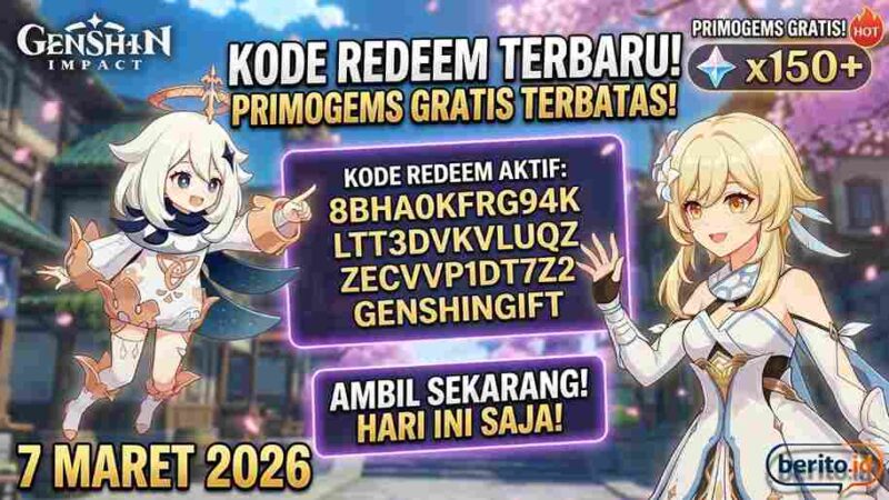 Buruan Ambil! Kode Redeem Genshin Impact 7 Maret 2026: Stok Primogems Gratis Terbatas!