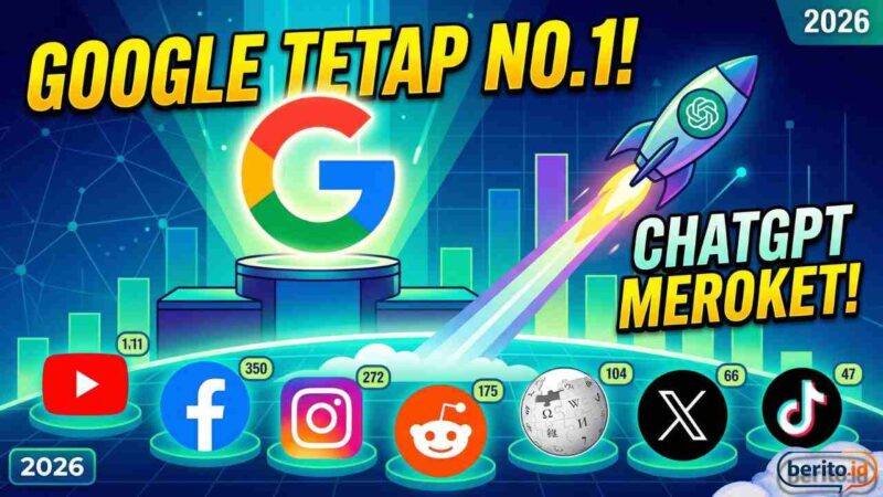 Daftar 20 Website Paling Ramai 2026: Google Tak Tergoyahkan, ChatGPT Meroket (Foto: AI)