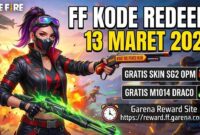 Kode Redeem FF 13 Maret 2026: Ada Skin SG2 OPM dan M1014 Draco Gratis