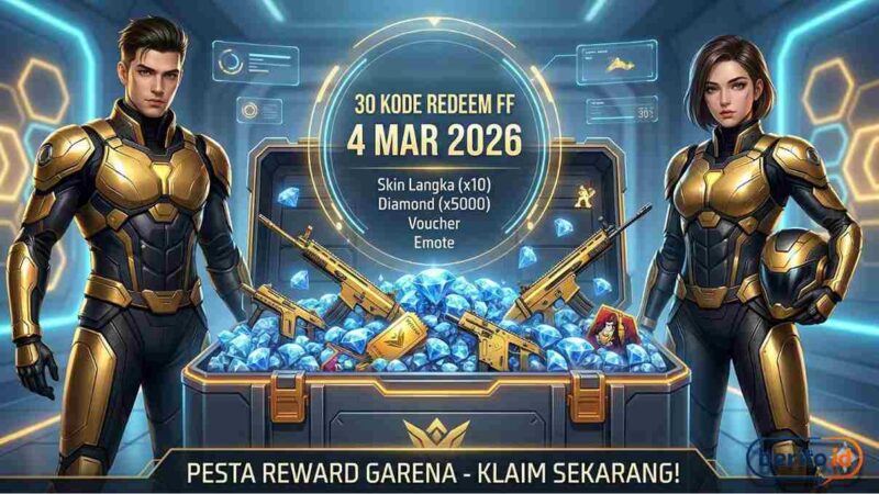 Pesta Reward Garena! 30 Kode Redeem FF 4 Maret 2026 Ini Berhadiah Skin Langka & Diamond