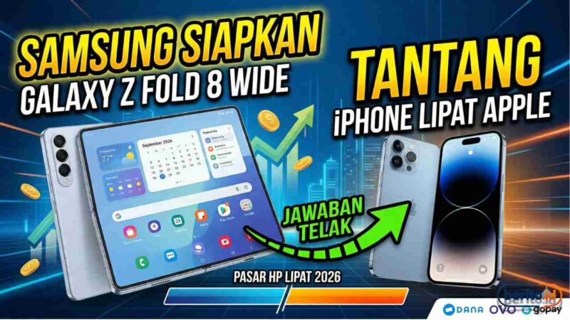 Samsung Siapkan Galaxy Z Fold 8 Wide, Jawaban Telak untuk Tantang iPhone Lipat Apple (Foto: AI)