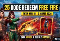 Buruan Amankan! 25 Kode Redeem FF 5 Maret 2026: Ada Skin M1887 dan Bundle Eksklusif Gratis
