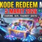 Update Terbaru! Daftar Kode Redeem Mobile Legends 5 Maret 2026, Siap Borong Diamond Gratis