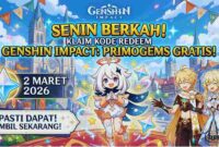 Senin Berkah! Klaim Primogems Gratis Lewat Kode Redeem Genshin Impact 2 Maret 2026