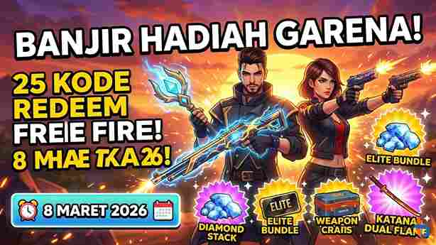 Banjir Hadiah Garena: Daftar 25 Kode Redeem Free Fire Terbaru 8 Maret 2026 dan Cara Klaimnya