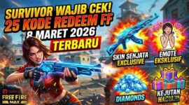 Survivor Wajib Cek! Kode Redeem FF 8 Maret 2026 Terbaru, Ada Kejutan Skin Senjata dan Emote Eksklusif
