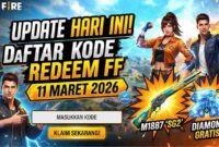 Update Hari Ini! Daftar Kode Redeem FF 11 Maret 2026, Ada Kejutan Diamond dan Skin Eksklusif Garena