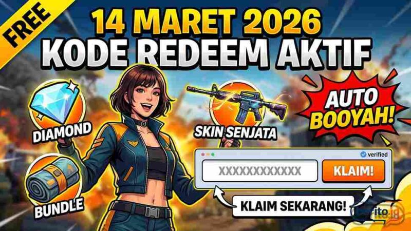 Kode Redeem Free Fire 14 Maret 2026 Aktif, Klaim Diamond Sekarang