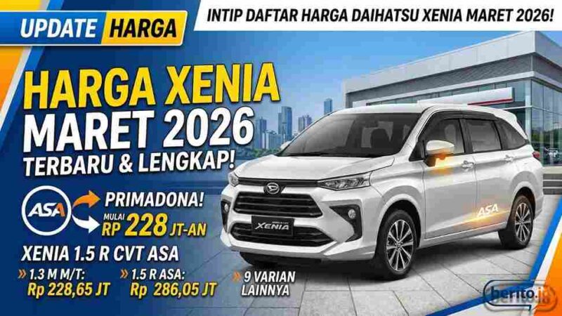 Intip Daftar Harga Daihatsu Xenia Terbaru Maret 2026, Varian ASA Masih Jadi Primadona