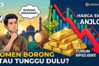 Harga Emas Antam Anjlok Jelang Lebaran, Momen Borong atau Tunggu Dulu? (Foto: AI)
