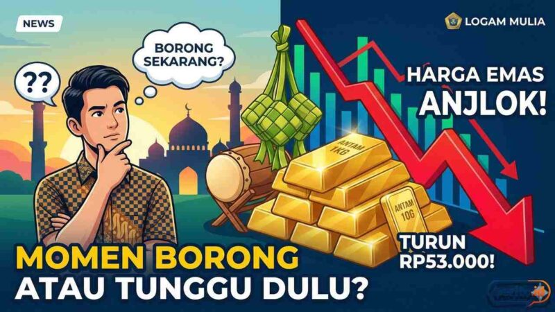 Harga Emas Antam Anjlok Jelang Lebaran, Momen Borong atau Tunggu Dulu? (Foto: AI)