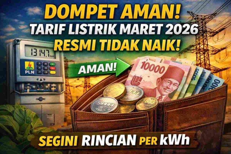 Dompet Aman! Tarif Listrik Maret 2026 Resmi Tidak Naik, Segini Rincian per kWh