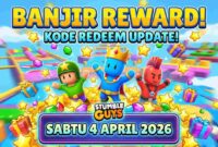 Banjir Reward! Inilah Bocoran Kode Redeem Stumble Guys Sabtu 4 April 2026 Paling Update (Foto: AI)