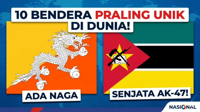 10 Bendera Paling Unik di Dunia: Ada Naga hingga Senjata AK-47! (Foto: AI)