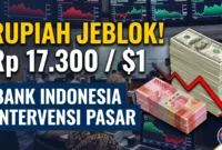 Rupiah Tembus Rp 17.300 per Dolar AS, Bank Indonesia Mulai Intervensi Pasar (Foto: AI)