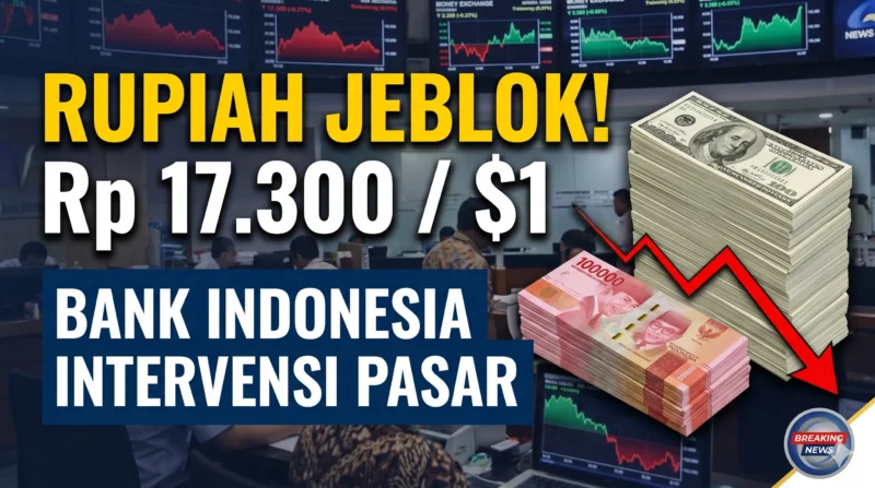 Rupiah Tembus Rp 17.300 per Dolar AS, Bank Indonesia Mulai Intervensi Pasar (Foto: AI)