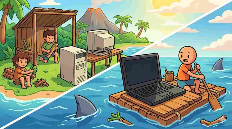 Game Survival Simulator Ringan untuk PC Jadul dan Laptop Kantor (Foto: AI)