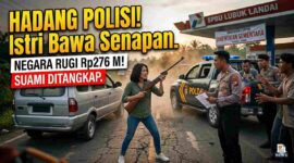 Ilustrasi. Istri Bawa Senapan Angin Hadang Polisi di Bungo, Tak Terima Suami Ditangkap Karena Timbun Solar (Foto: AI)