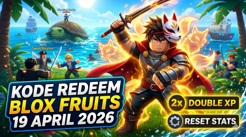 Kumpulan Kode Redeem Blox Fruits Roblox 19 April 2026 untuk Double XP dan Reset Stats (Foto: AI)
