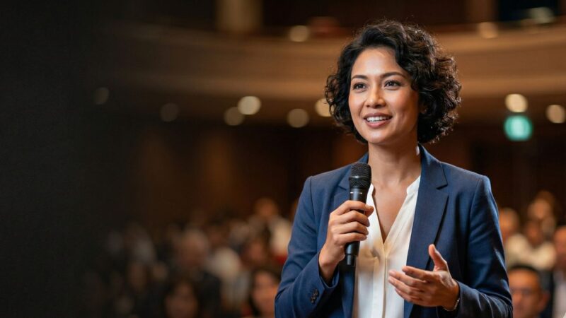 5 Trik Public Speaking Tenang ala Profesional (Foto: AI)