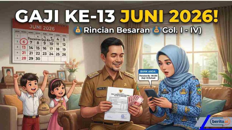 Jadwal Pencairan Gaji ke-13 Juni 2026: Intip Besaran untuk Golongan I hingga IV (Foto: AI)