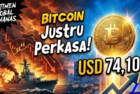 Sentimen Global Memanas, Bitcoin Justru Perkasa di Level USD 74.100: Cek Prediksi Selanjutnya (Foto: AI)