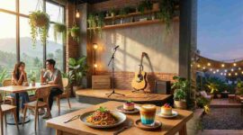 Rekomendasi Kafe Hits Bandung: Suasana Aesthetic, Menu Juara, Plus Hiburan Live Music (Foto: AI)