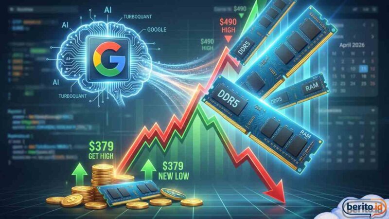 Harga RAM DDR5 Terjun Bebas Usai Google Rilis TurboQuant (Foto: AI)