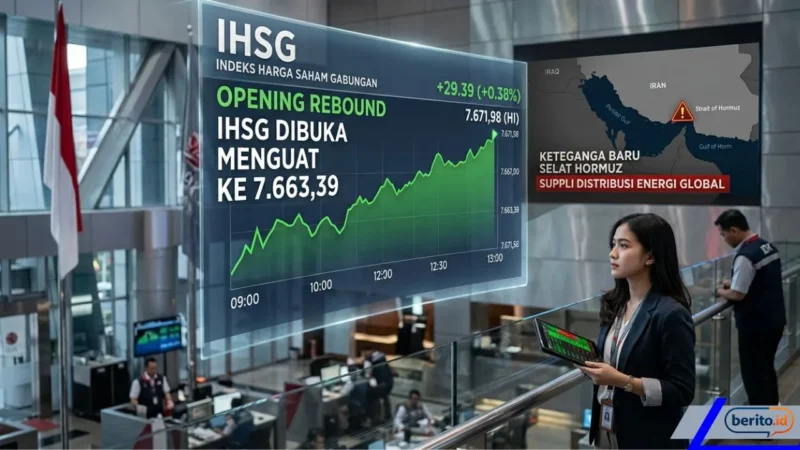 IHSG Dibuka Menguat ke 7.663, Dibayangi Ketegangan Baru di Selat Hormuz (Foto: AI)