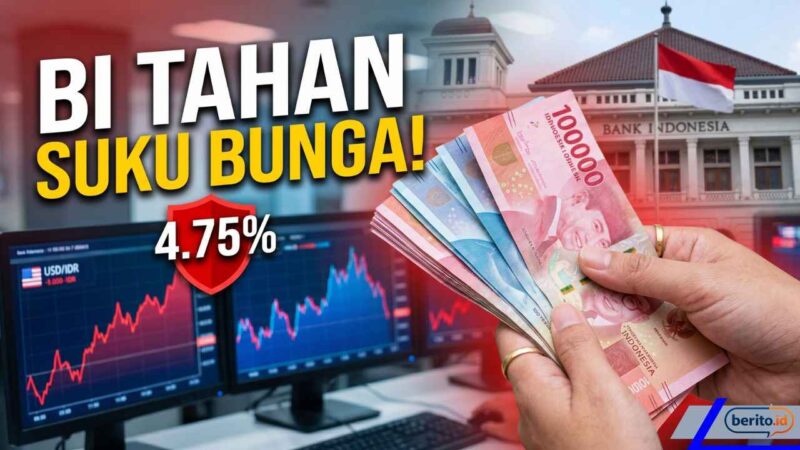Bank Indonesia Tahan Suku Bunga 4,75%, Prioritas Jaga Rupiah dari Tekanan Global (Foto: AI)