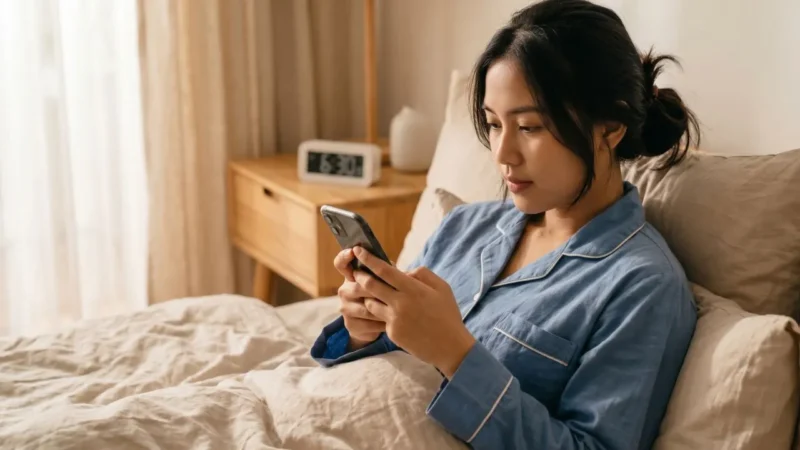 Ciri Psikologis Orang yang Langsung Mengecek Ponsel Saat Bangun Tidur (Foto: Ai)