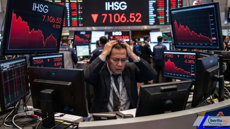 IHSG Ditutup Melemah ke 7.106, Saham DSSA dan PTRO Anjlok Signifikan (Foto: Ai)