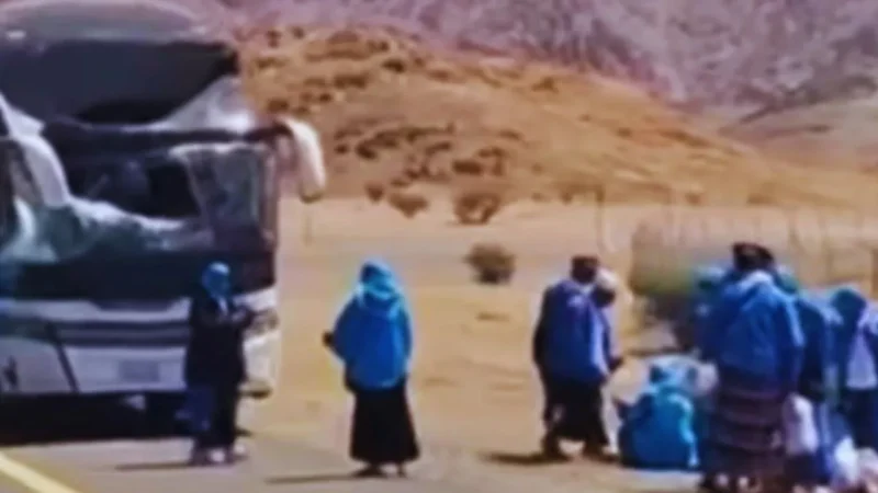 Bus Jemaah Haji Kloter SUB 2 Kecelakaan di Jabal Magnet Madinah (Foto: Ist/detik)