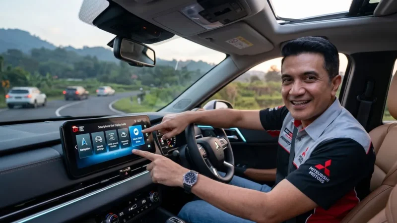 Mengulas Kecanggihan Layar 12,3 Inci Mitsubishi Destinator dan Cara Mengoperasikannya (Foto: Ai)