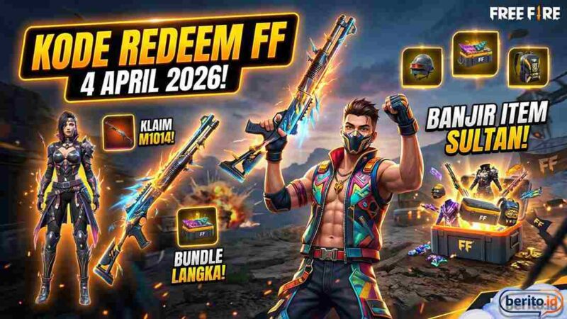 Banjir Item Sultan! Kode Redeem FF 4 April 2026: Klaim Skin M1014 Hybrid Blaster & Bundle Langka Hari Ini! (Foto: AI)