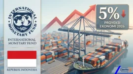 IMF Pangkas Proyeksi Ekonomi Indonesia 2026 Jadi 5 Persen (Foto: AI)