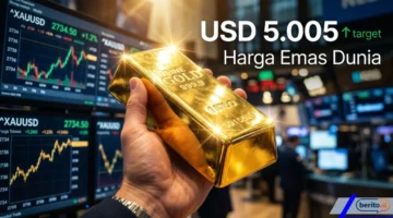 Harga Emas Dunia Hari Ini Kian Berkilau, Target USD5.005 Mulai Masuk Akal (Foto: AI)