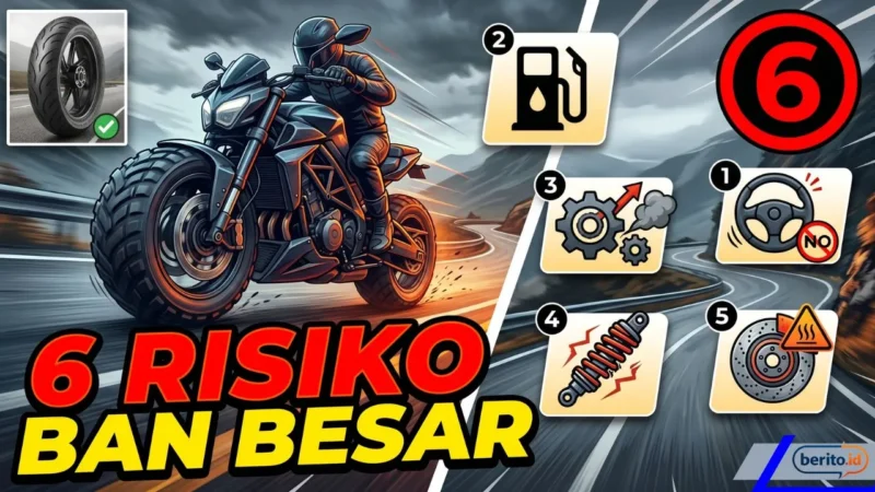 6 Risiko Penggunaan Ban Motor Ukuran Besar (Foto: AI)