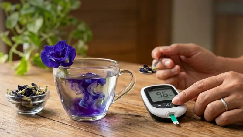 Cara Alami Turunkan Gula Darah dengan Seduhan Bunga Telang, Begini Langkah Membuatnya (Foto: AI)