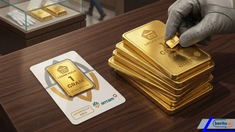 Harga Emas Antam Naik Rp16.000 per Gram Hari Ini, Sabtu 18 April 2026 (Foto: AI)