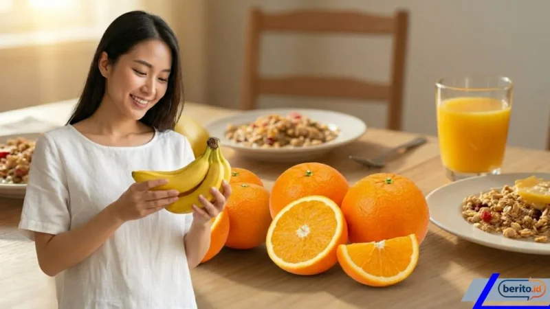 Pisang vs Jeruk: Mana Buah Paling Ideal untuk Menu Sarapan? (Foto: AI)