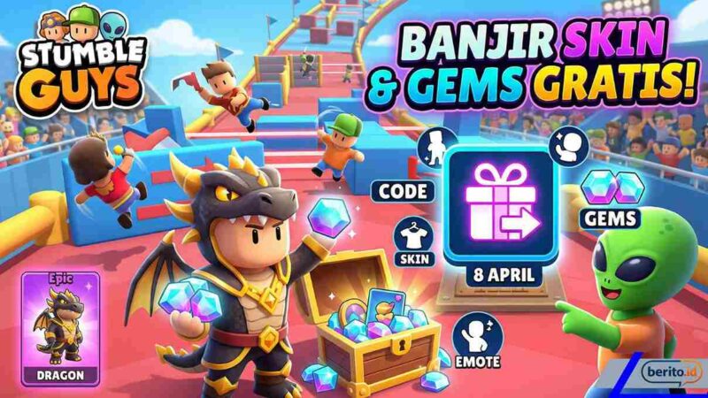 Buruan Amankan! Kode Redeem Stumble Guys 8 April 2026: Banjir Skin Epic dan Gems Gratis (Foto: AI)